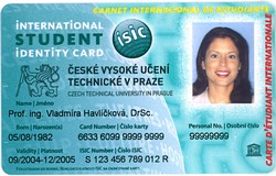 International Student Identity Card with the CTU logo